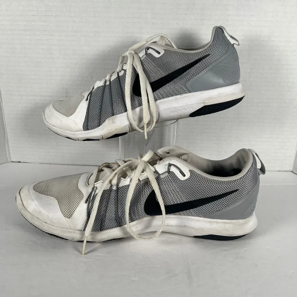 Nike Flex Train Aver Mens 9.5 Wolf‎ Grey White Running Shoes 831568-100
